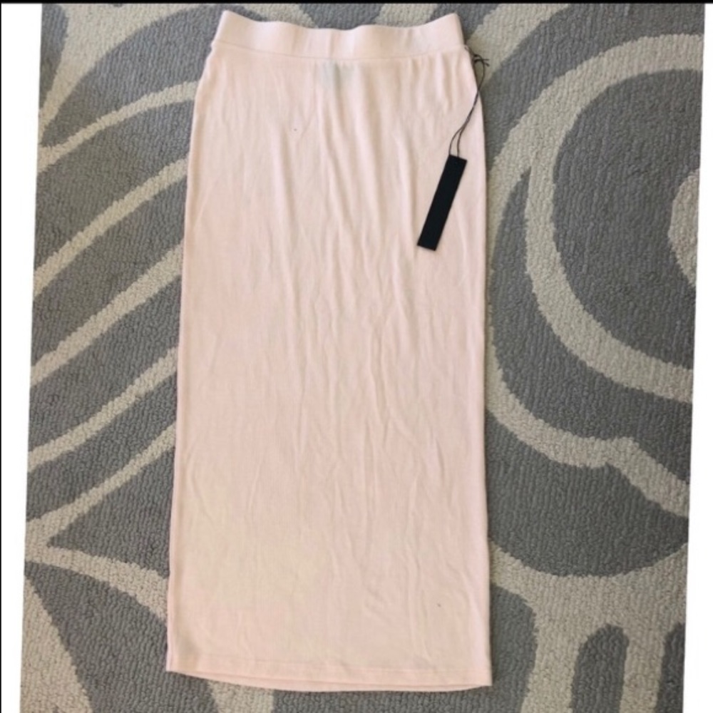 New! Carbon38 Peach Ribbed Midi Skirt